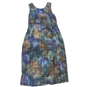 TravelSmith Vintage Dress XL Multicolor Patterned Maxi Tank VTG 90s